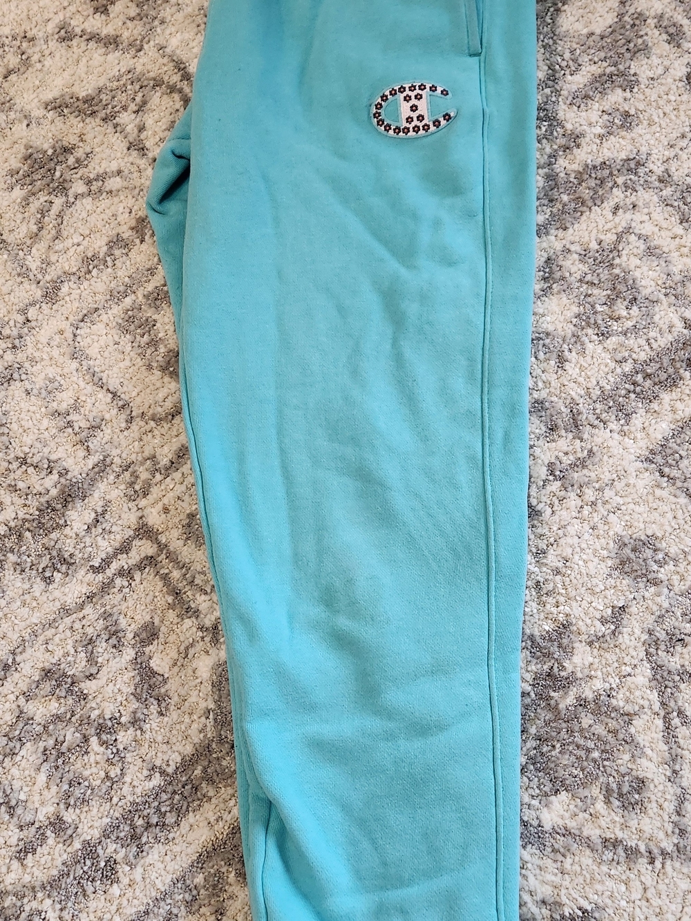 Champion Women's Aqua Athletic Sweater & Track Set - Embellished Logo